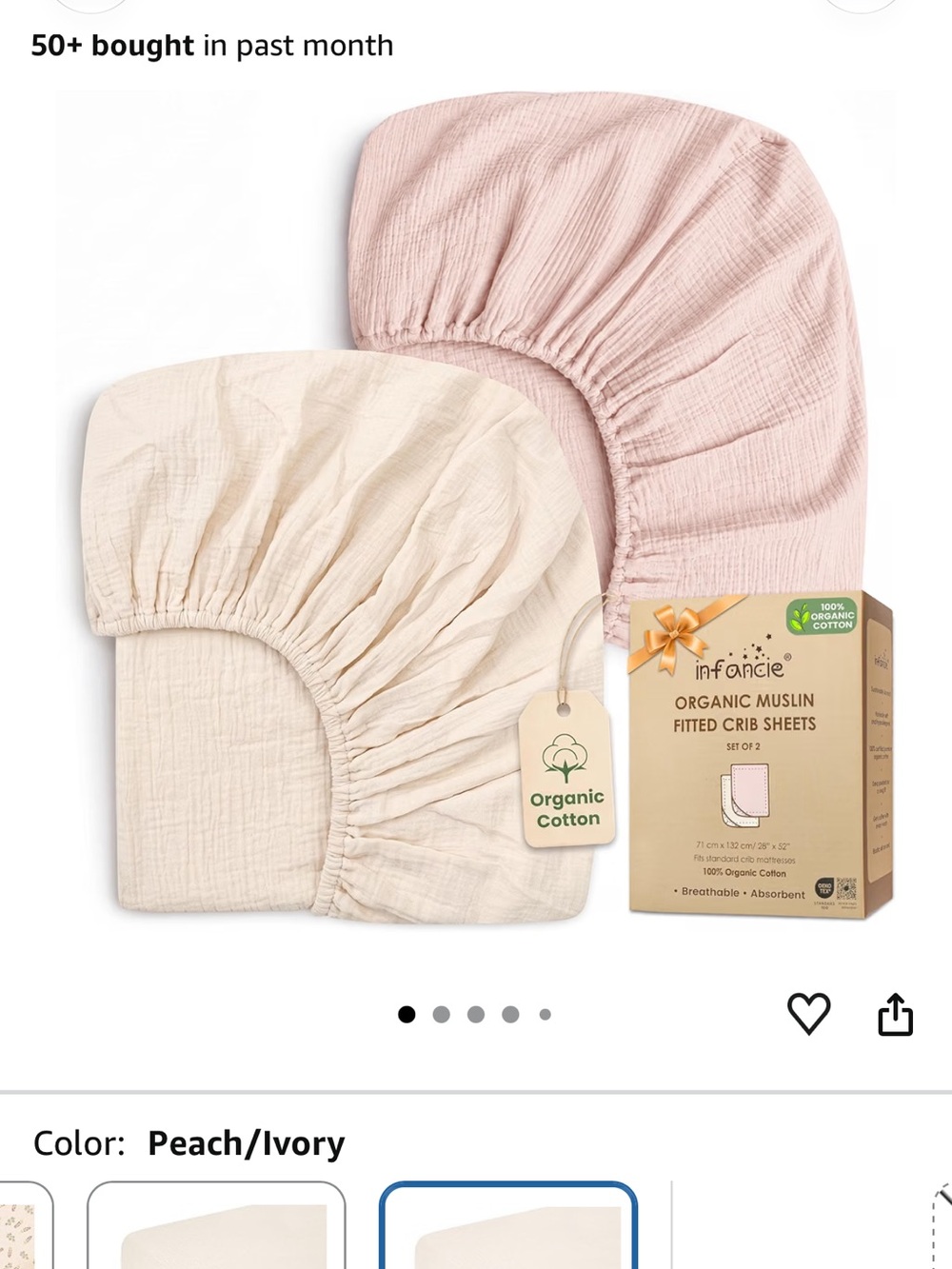Organic cotton muslin crib sheets